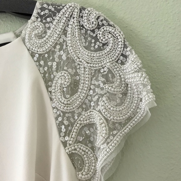 NWT Aidan Mattox Lace SS Crepe Trapeze Dress SZ 0 - Picture 5 of 7